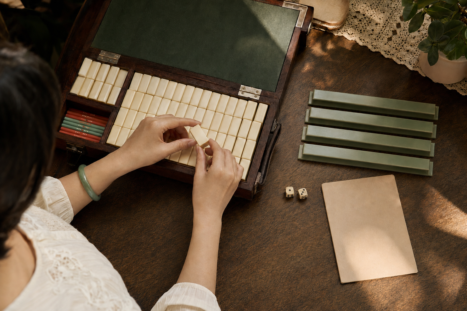 Inherited mahjong set being checked for American play