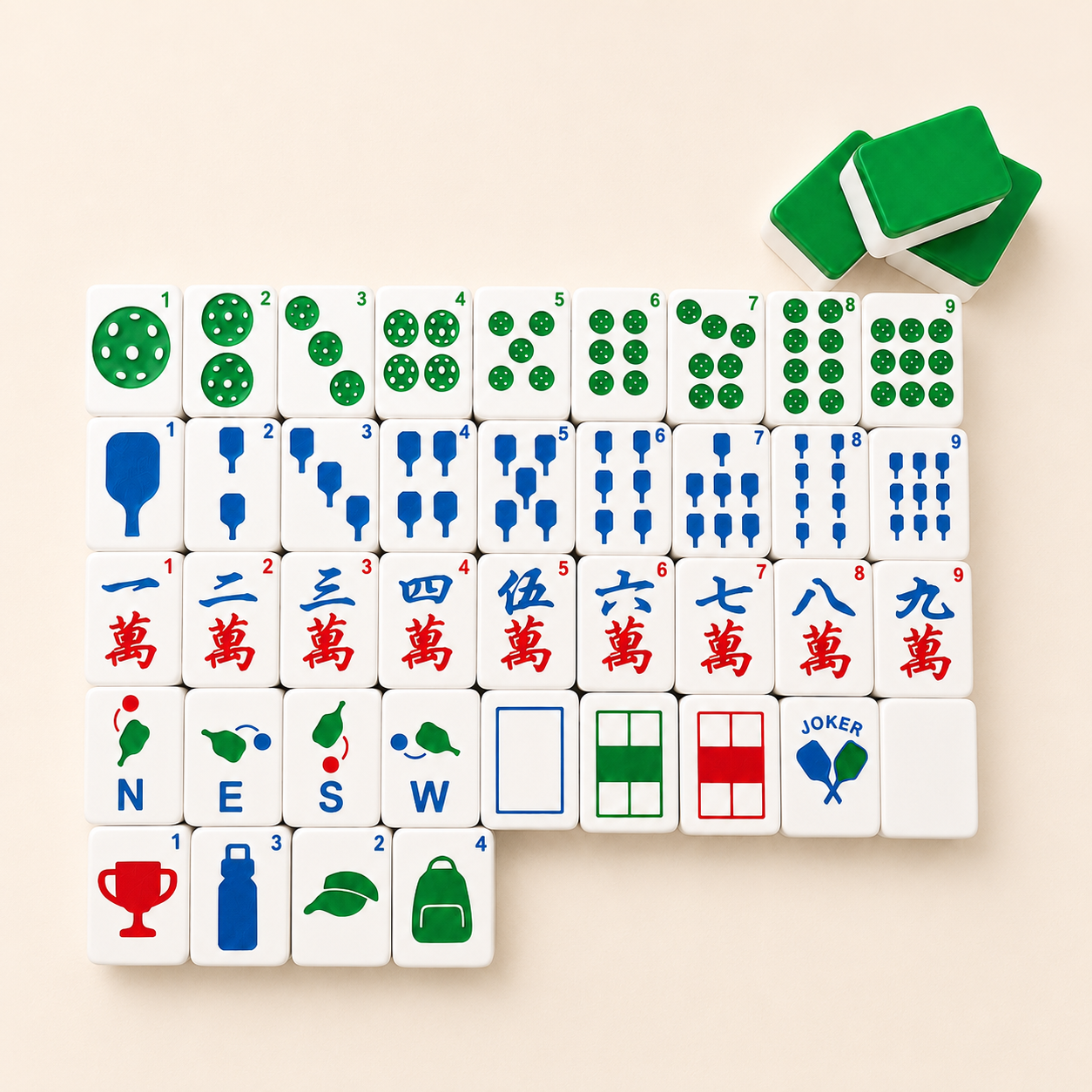 Travel Mahjong Tiles - Pickleball