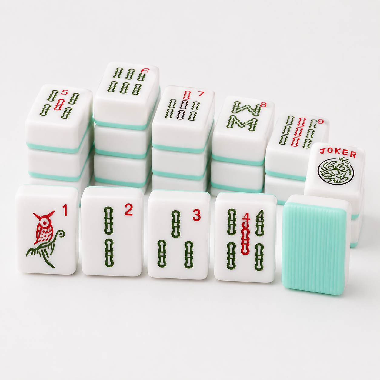 American Mahjong Tile Set — 166 Teal Tiles