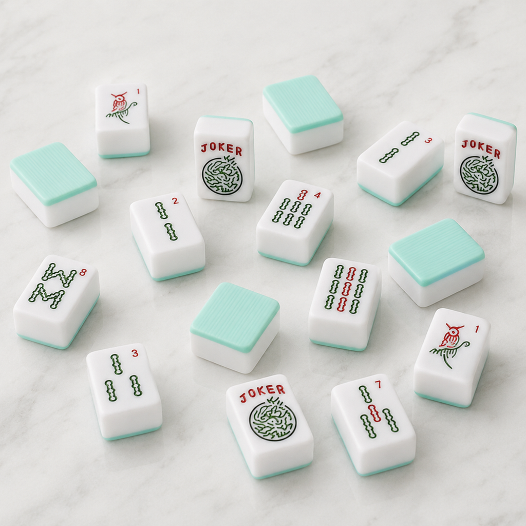 American Mahjong Tile Set — 166 Teal Tiles
