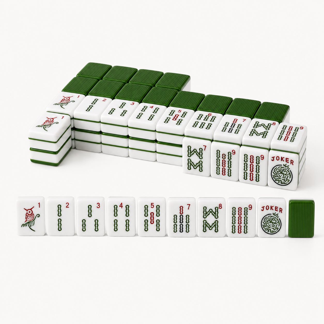 American Mahjong Tile Set — 166 Green Tiles