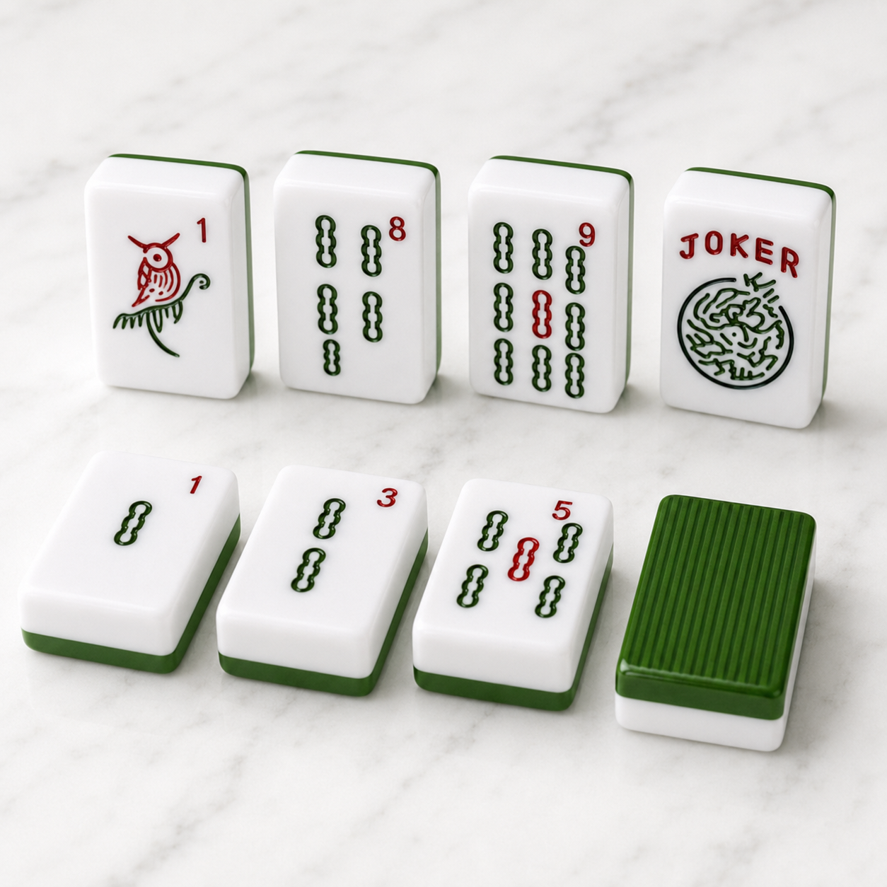 American Mahjong Tile Set — 166 Green Tiles