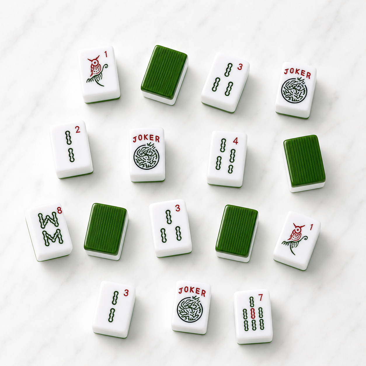 American Mahjong Tile Set — 166 Green Tiles
