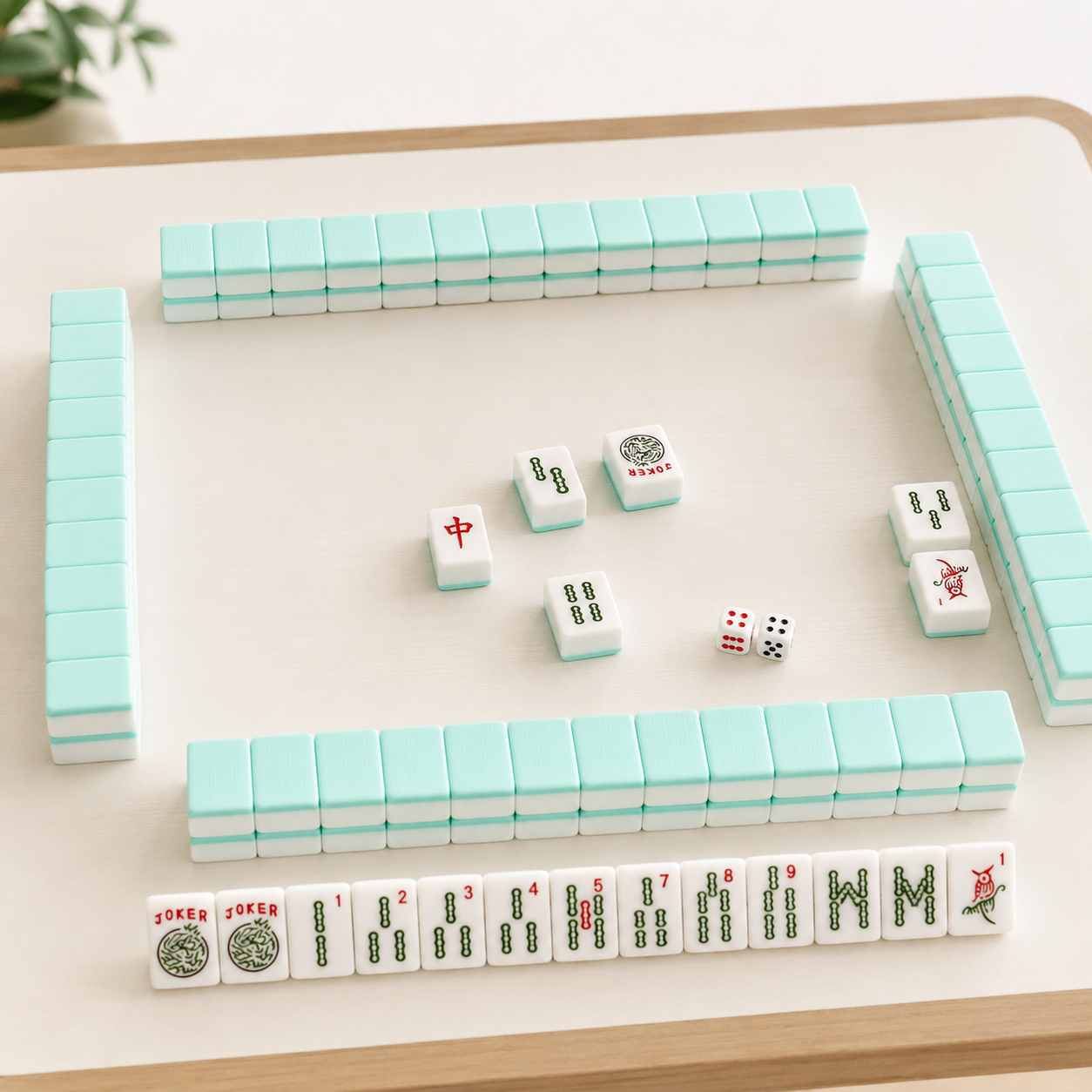 American Mahjong Tile Set — 166 Teal Tiles