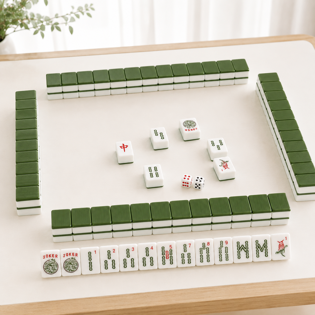 American Mahjong Tile Set — 166 Green Tiles