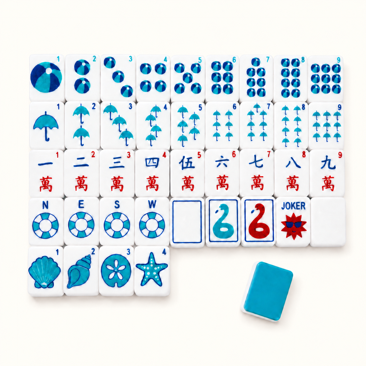 Travel Mahjong Tiles - Beach