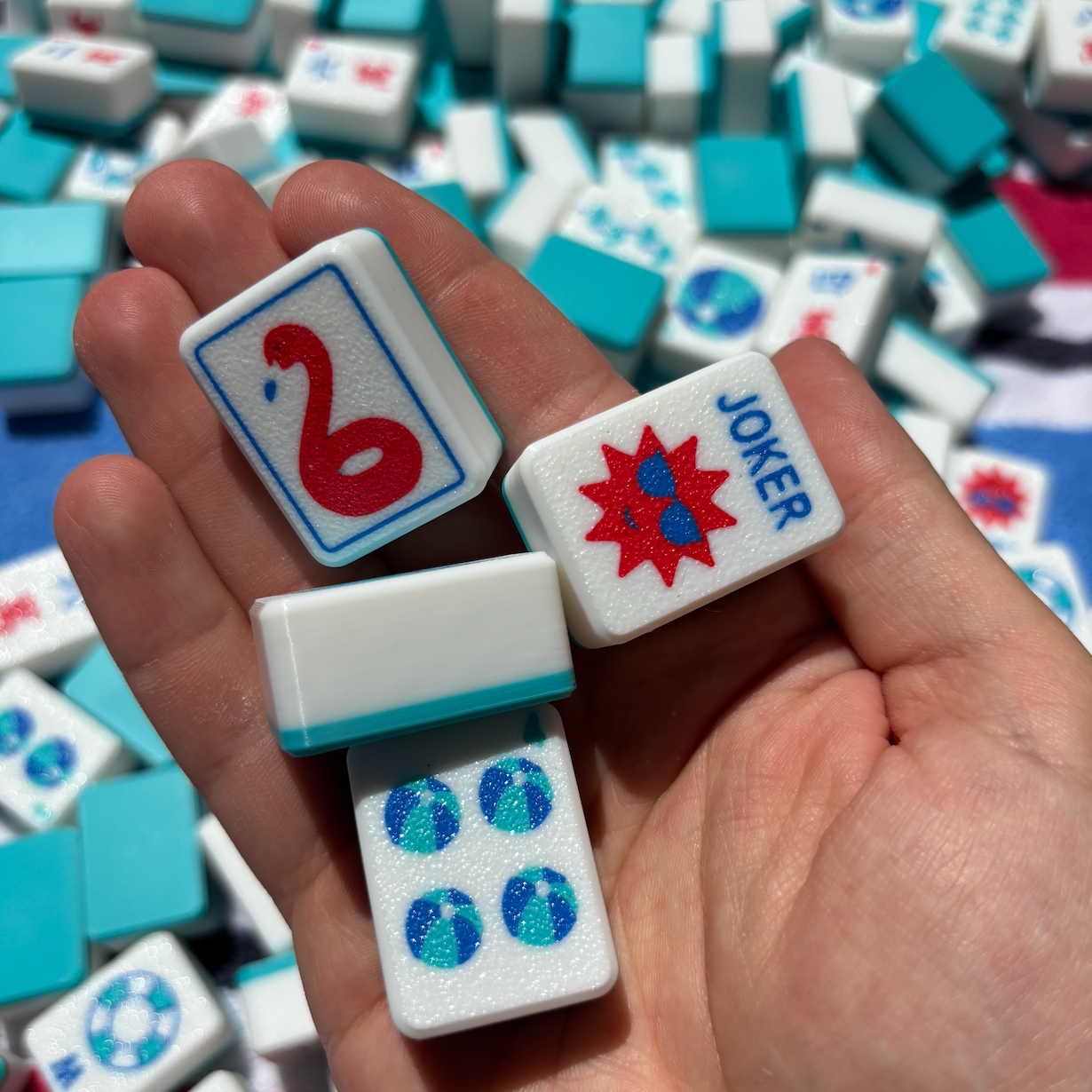 Travel Mahjong Tiles - Beach